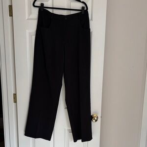 Vince Camuto Black Stretch Crepe Wide Leg Pants